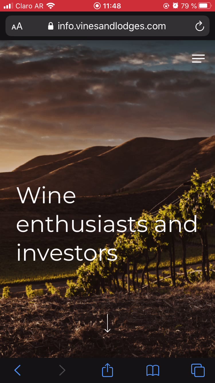 Sitio web · Vines & Lodges