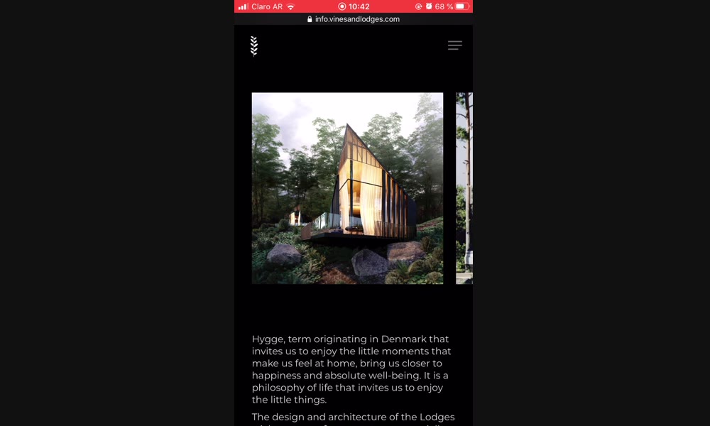 Sitio web de Vines & Lodges