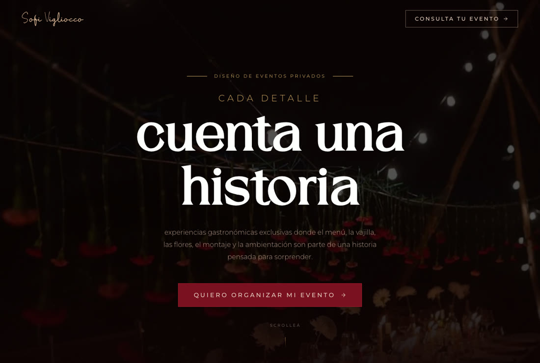 Sitio web · eventos privados